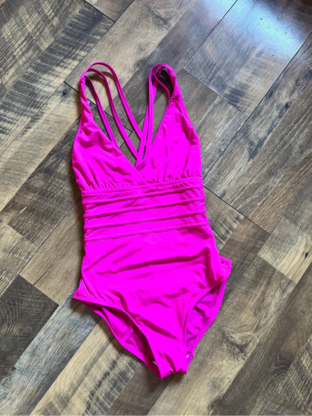 La Blanca Bright Hot Pink/Purple One-Piece Swimsuit